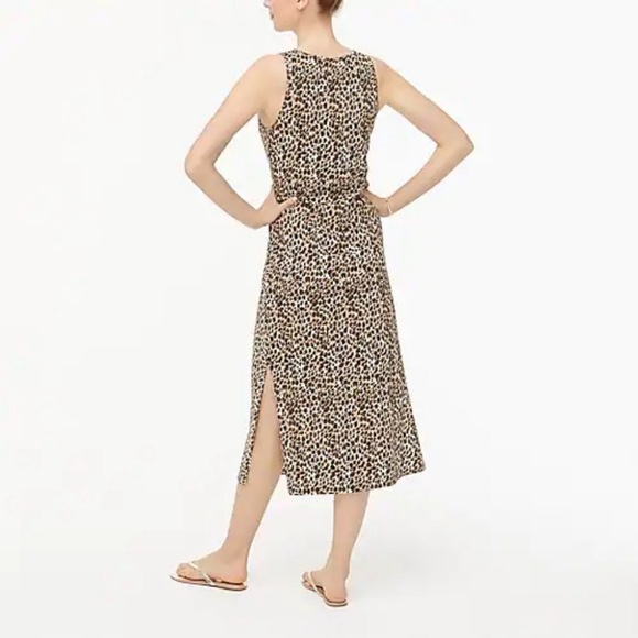 J Crew leopard print sleeveless knit dress - Picture 2 of 4